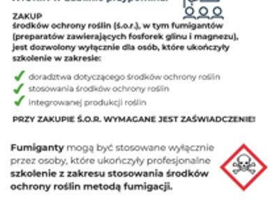 Zdjęcie komunikatu dotyczącego stosowania fumigantów
