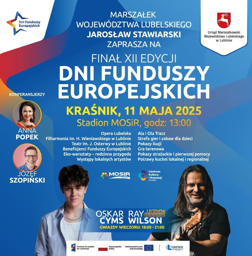 Zdjęcie plakatu Finału Dni Funduszy Europejskich w Kraśniku