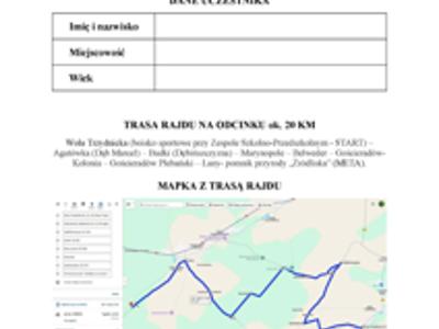 Zdjęcie regulaminu rajdu rowerowego