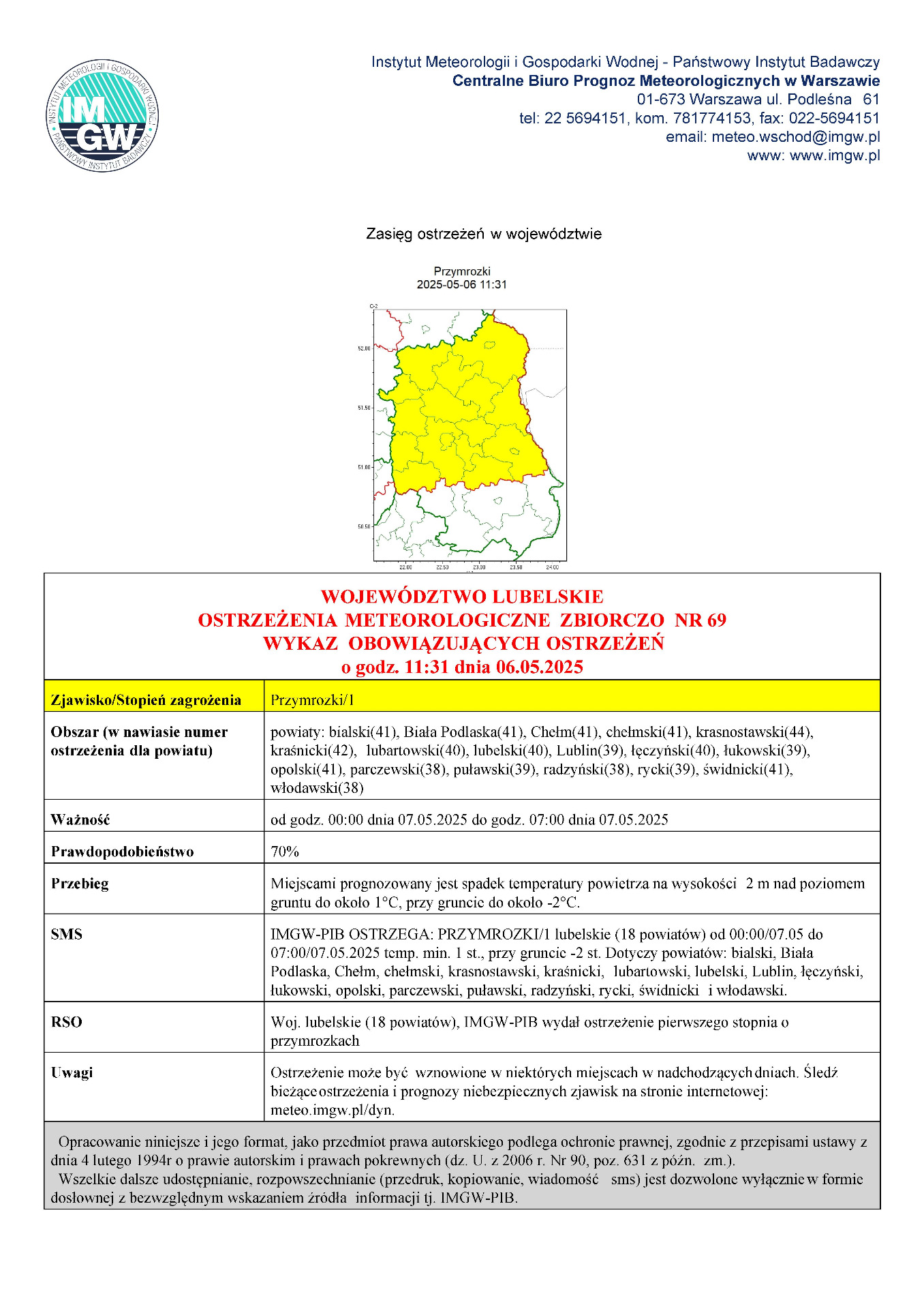 Zdjecie ostrzeżenia meteorologicznego