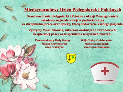 Zdjęcie kwiatu i życzeń z okazji Międzynarodowego Dnia Pielęgniarek