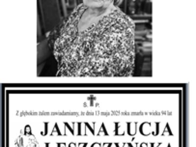 Zdjęcie nekrologu ze zdjęciem Janiny Leszczyńskiej