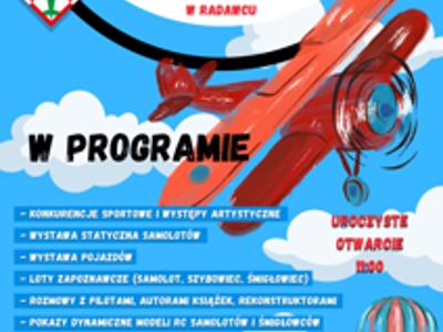 Zdjęcie plakatu LOTNICZEGO DNIA DZIECKA PIKNIKU SPORTOWEGO z samolotem