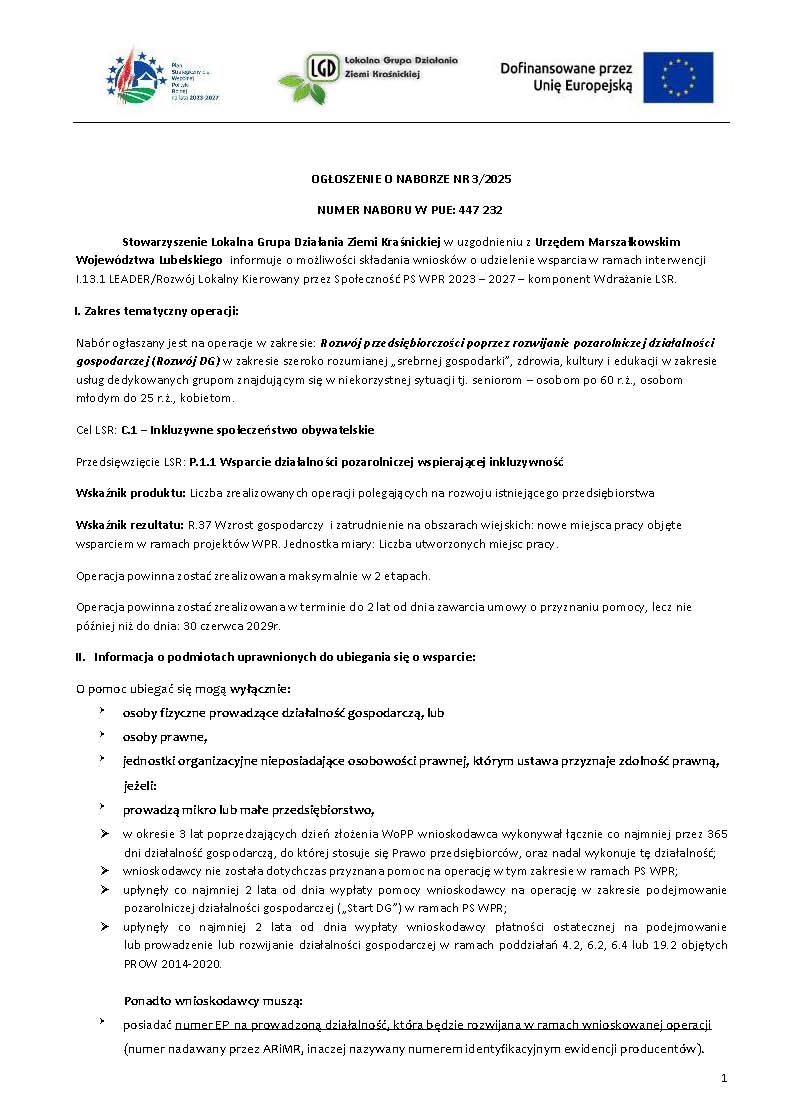 Zdjęcie ogłoszenia o naborze