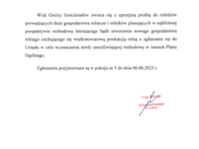 Zdjęcie informacji dla rolników