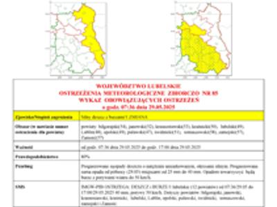 Zdjęcie ostrzeżenia meteorologicznego