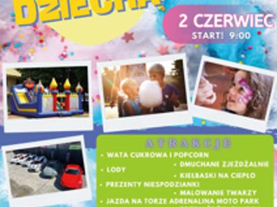 Zdjęcie plakatu z dziećmi i atrakcjami dla dzieci