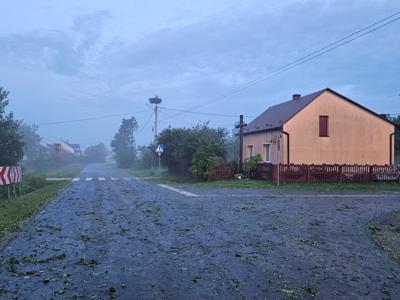 Zdjęcie skutków burzy w miejscowości Szczecyn