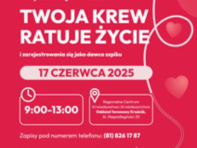 Zdjęcie plakatu dotyczącego oddawania krwi