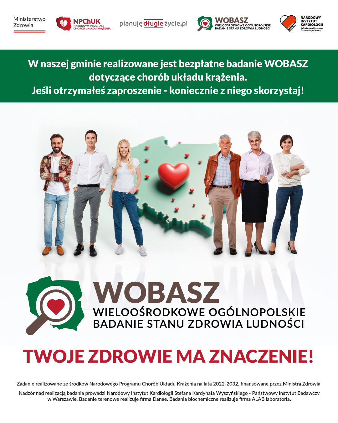 Zdjęcie ludzi z grafiką Polski i serca