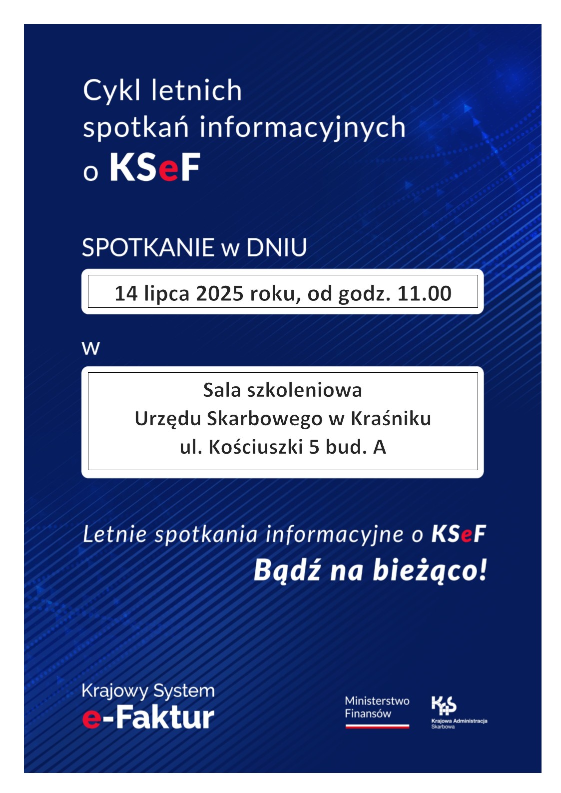 Plakat informacyjny o szkoleniu