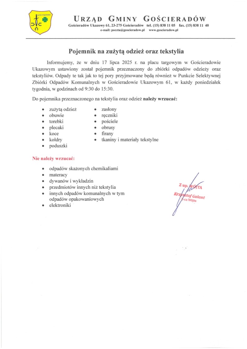 Obraz/skan dokumentu zawierającego treść informacji