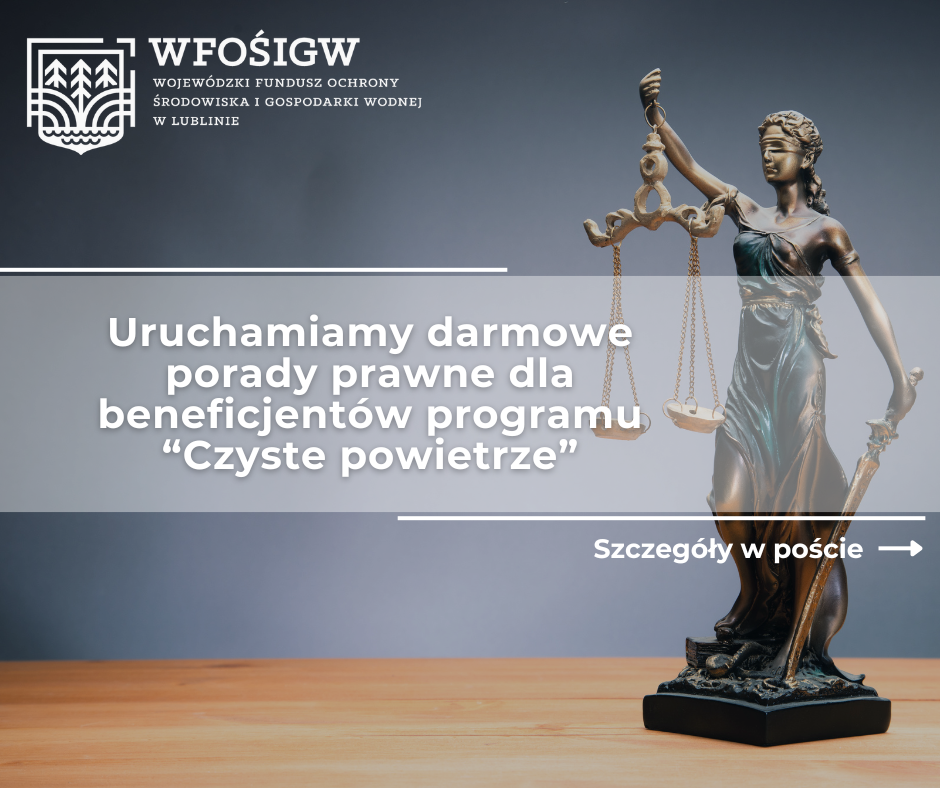 Grafika informująca o bezpłatnych poradach prawnych, o których mowa w tresci wiadomości
