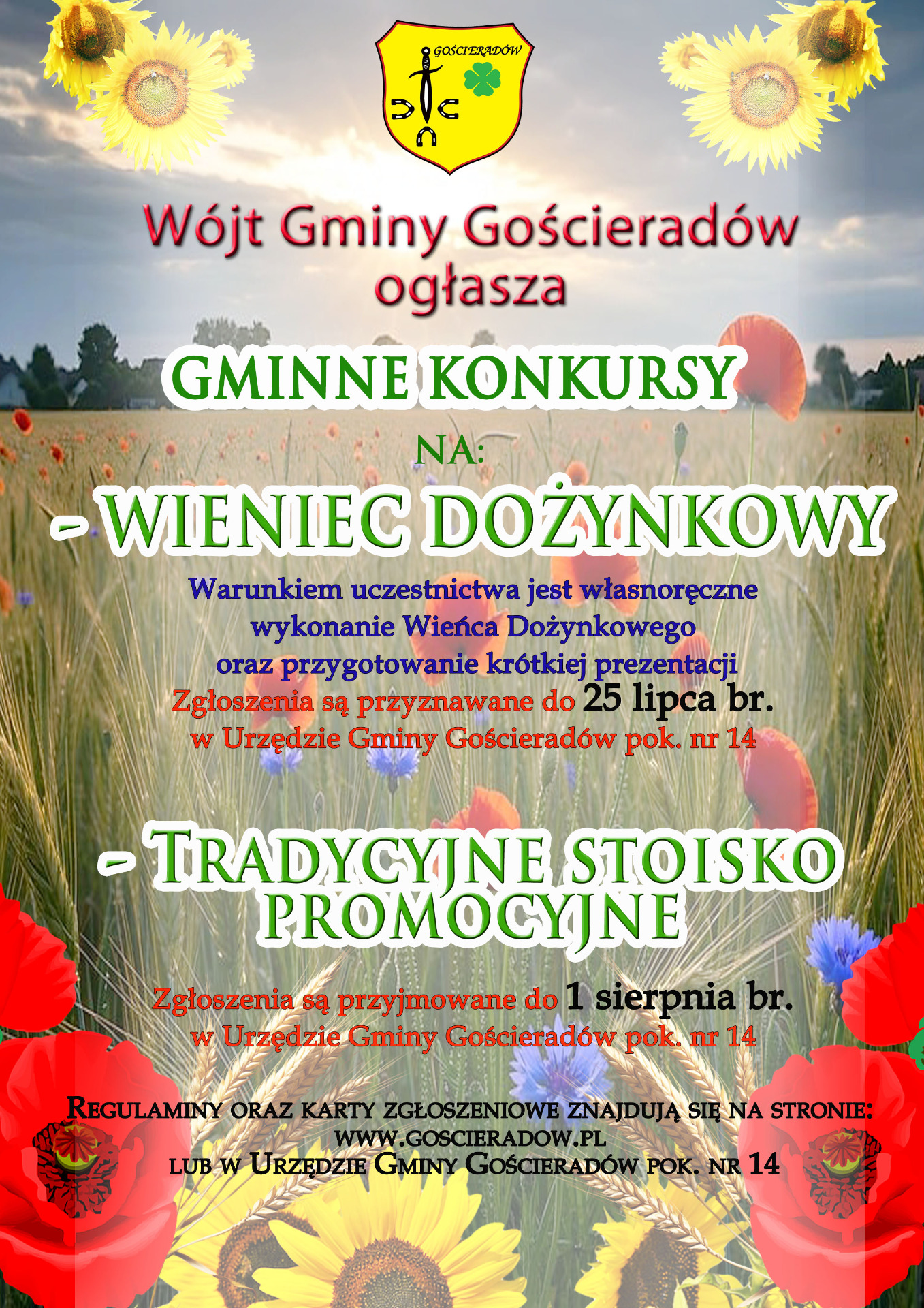 zdjęcie plakatu ze zbożem i kwiatami