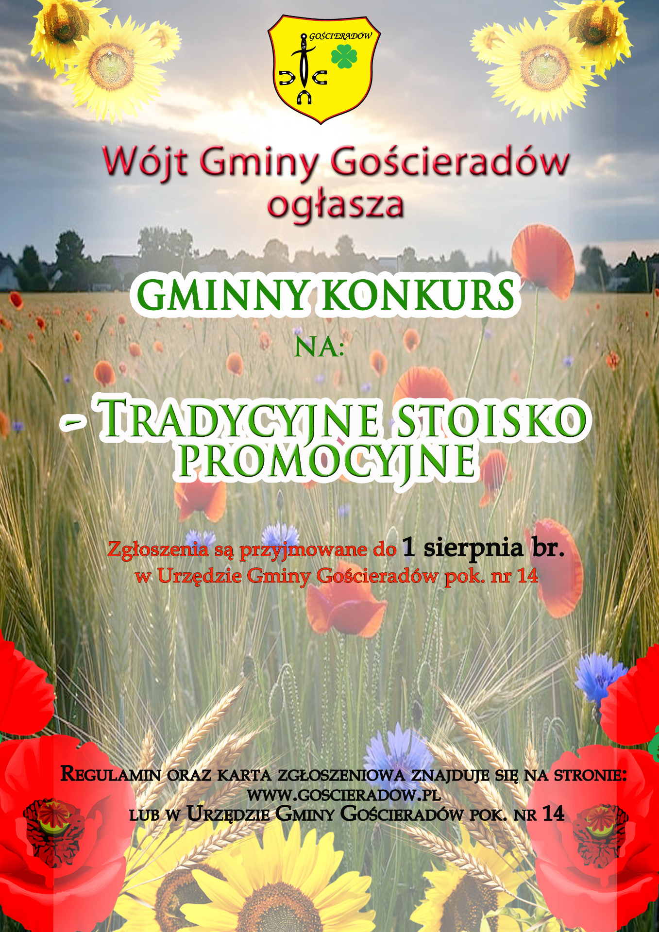 Zdjęcie plakatu ze sbożem i kwiatami