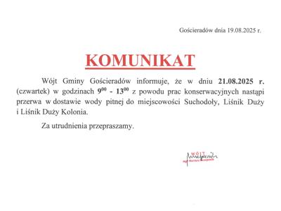 Zdjęcie komunikatu