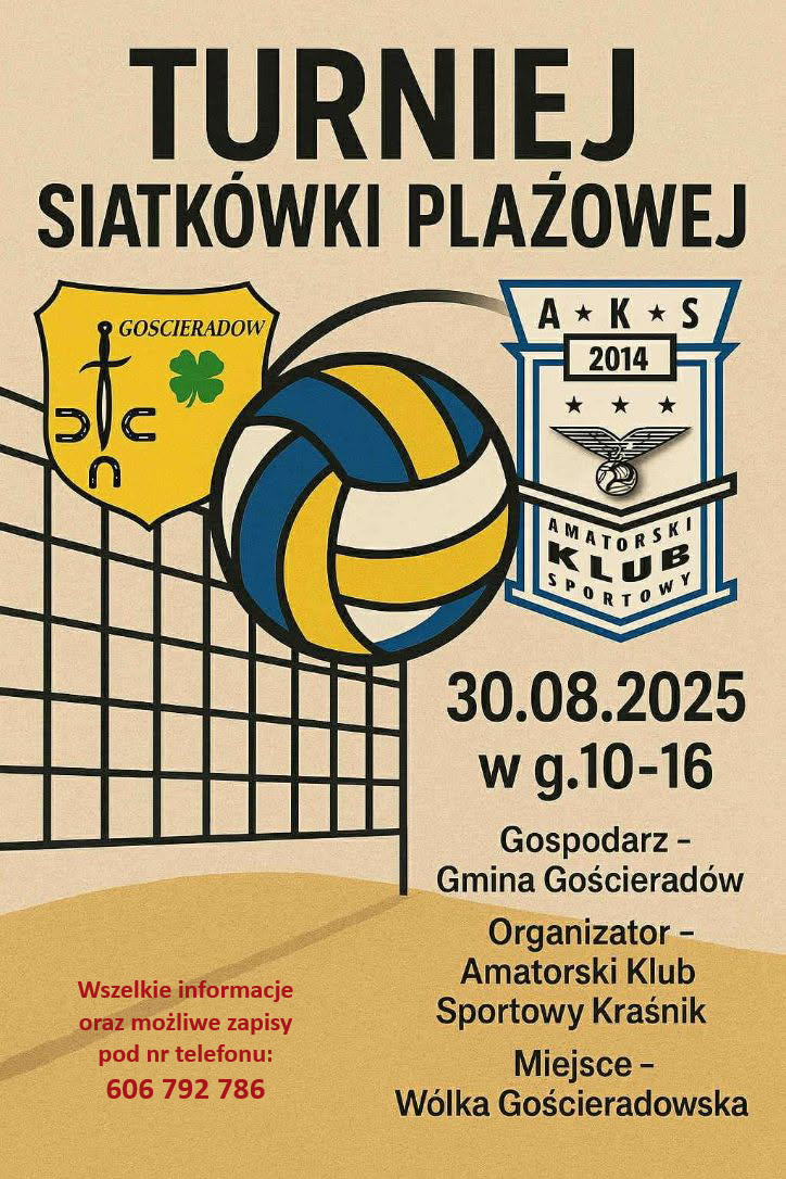 Zdjęcie plakatu turnieju siatkówki plażowej