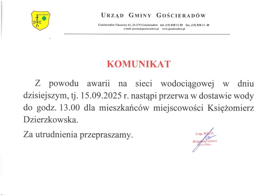 Obraz/skan dokumentu zawierającego treść komunikatu