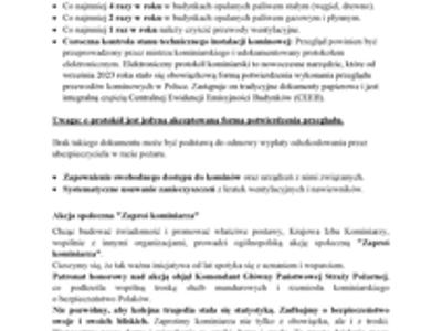 Zdjęcie komunikatu Prezesa Krajowej Izby Kominiarzy