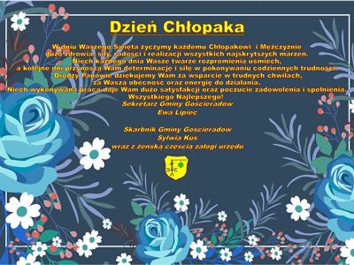 Zdjęcie kwiatów z życzeniami z okazji Dnia Chłopaka