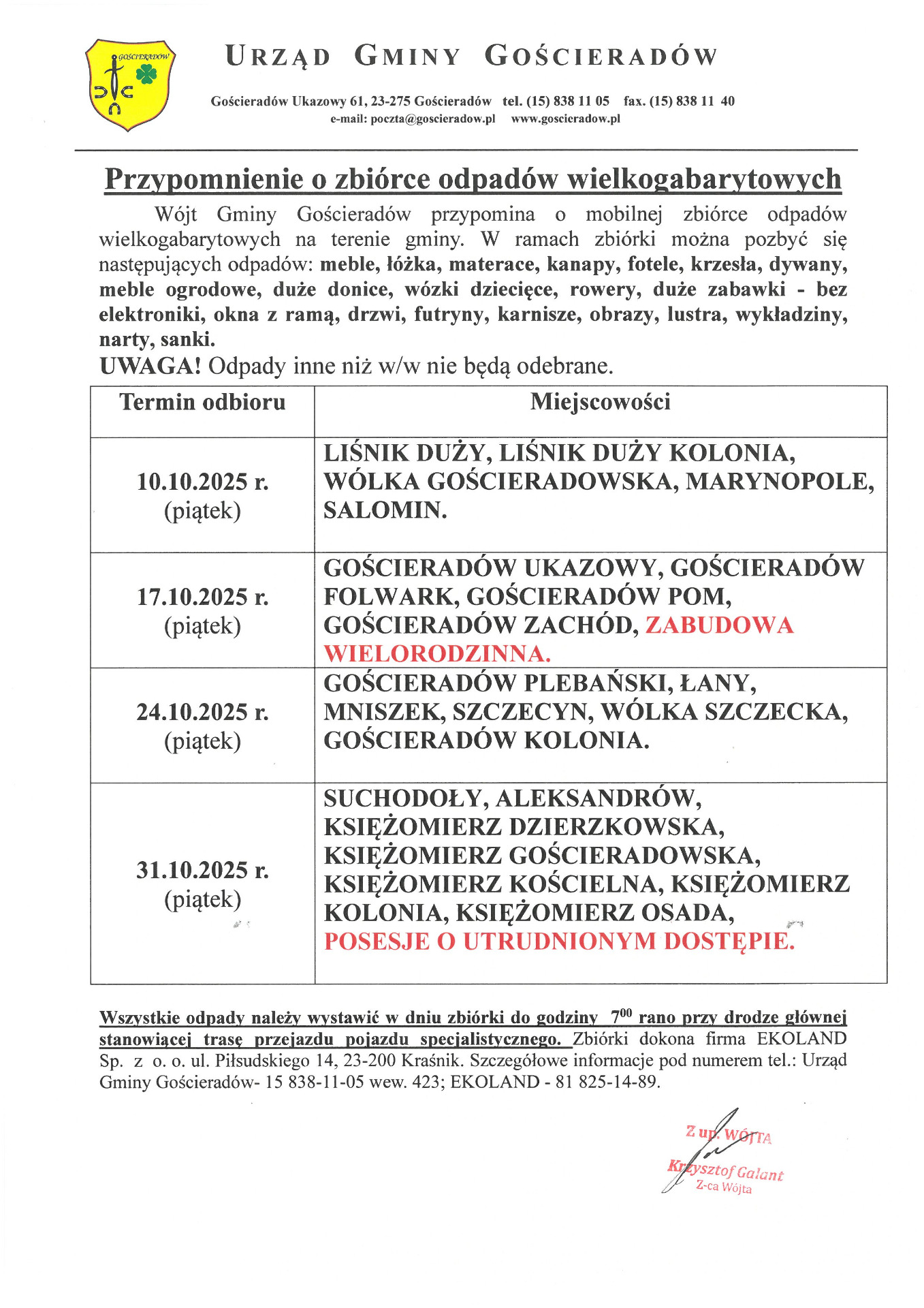 Zdjęcie ogłoszenia o zbiórce