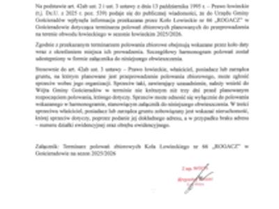 Obraz/skan dokumentu zawierającego treść obwieszczenia