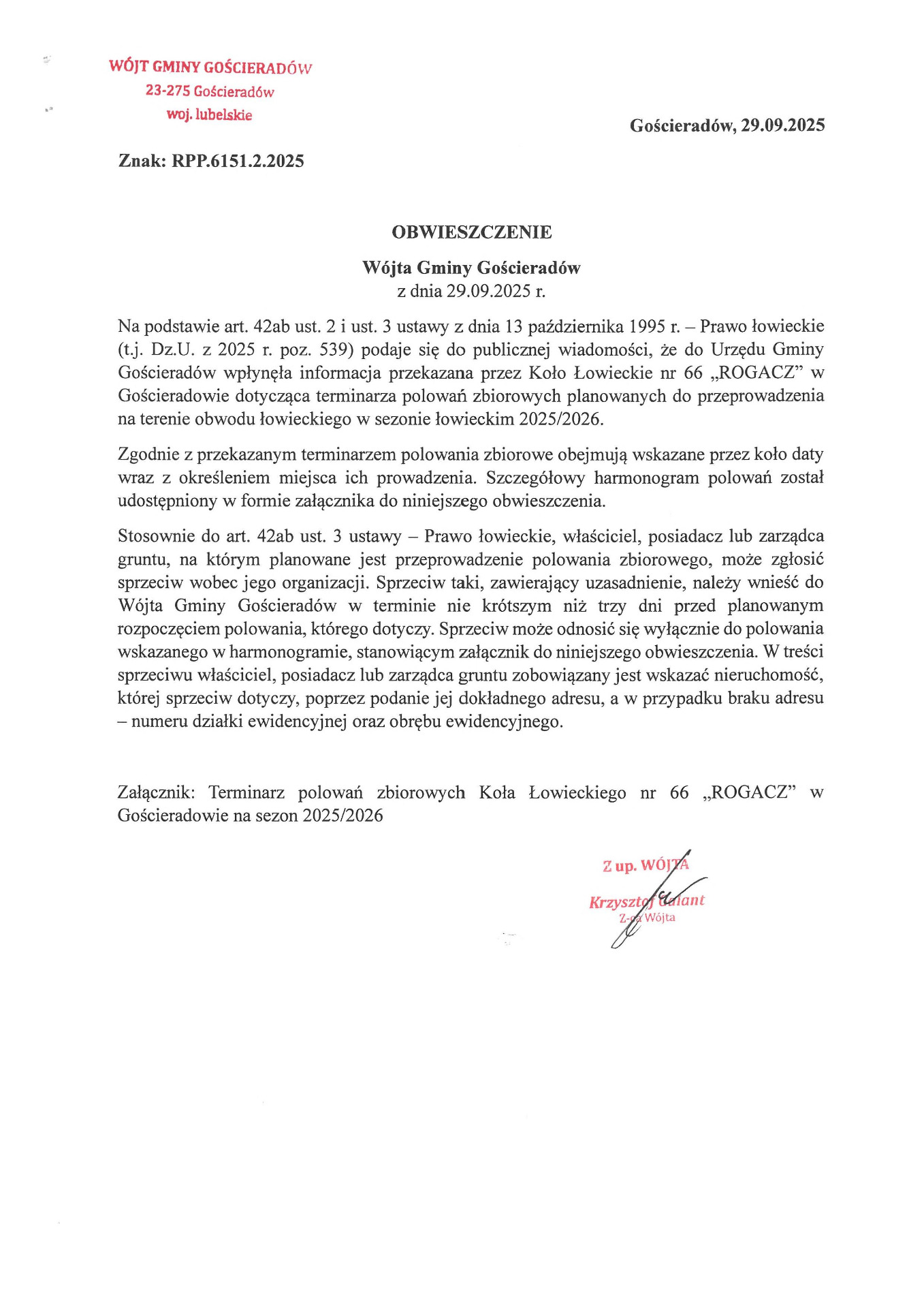 Obraz/skan dokumentu zawierającego treść obwieszczenia