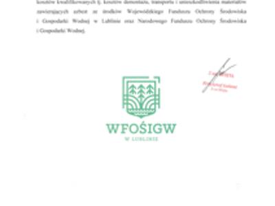 Zdjęcie informacji dotyczącej azbestu