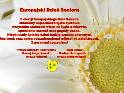 Zdjecie kwiatu z życzeniami z okazji Europejskiego Dnia Seniora