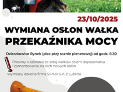 Zdjęcie plakatu z ciągnikiem i osłoną wałka