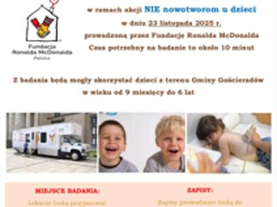 Zdjęcie plakatu z dziećmi dotyczącego akcji ,,Nie nowotworom u dzieci"