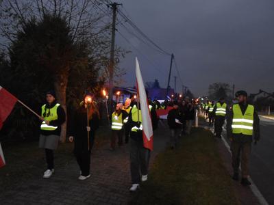 Zdjęcie z Marszu dla Niepodległej w gminie Gościeradów