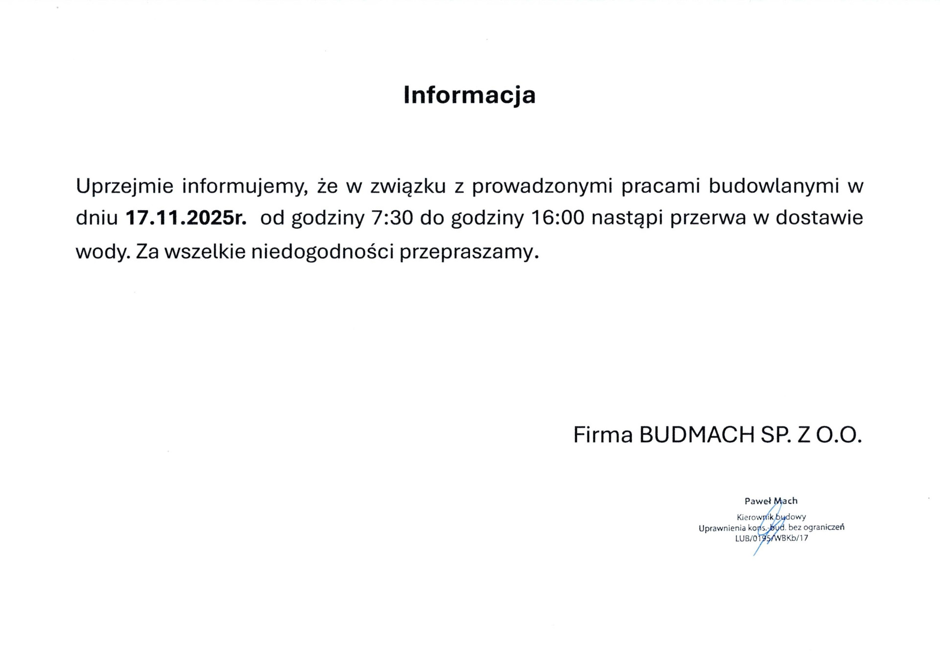 Grafika/obraz dokumentu zawierającego informację