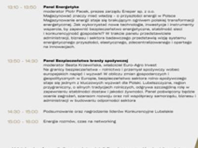 Zdjęcie programu konferencji ,,Konkurencyjne Lubelskie"