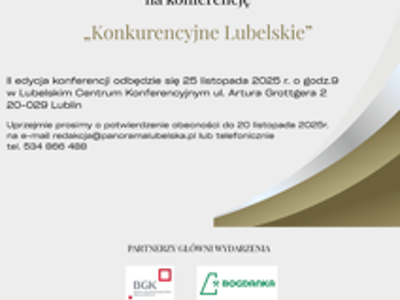 Zdjęcie zaproszenia na konferencję ,,Konkurencyjne Lubelskie"