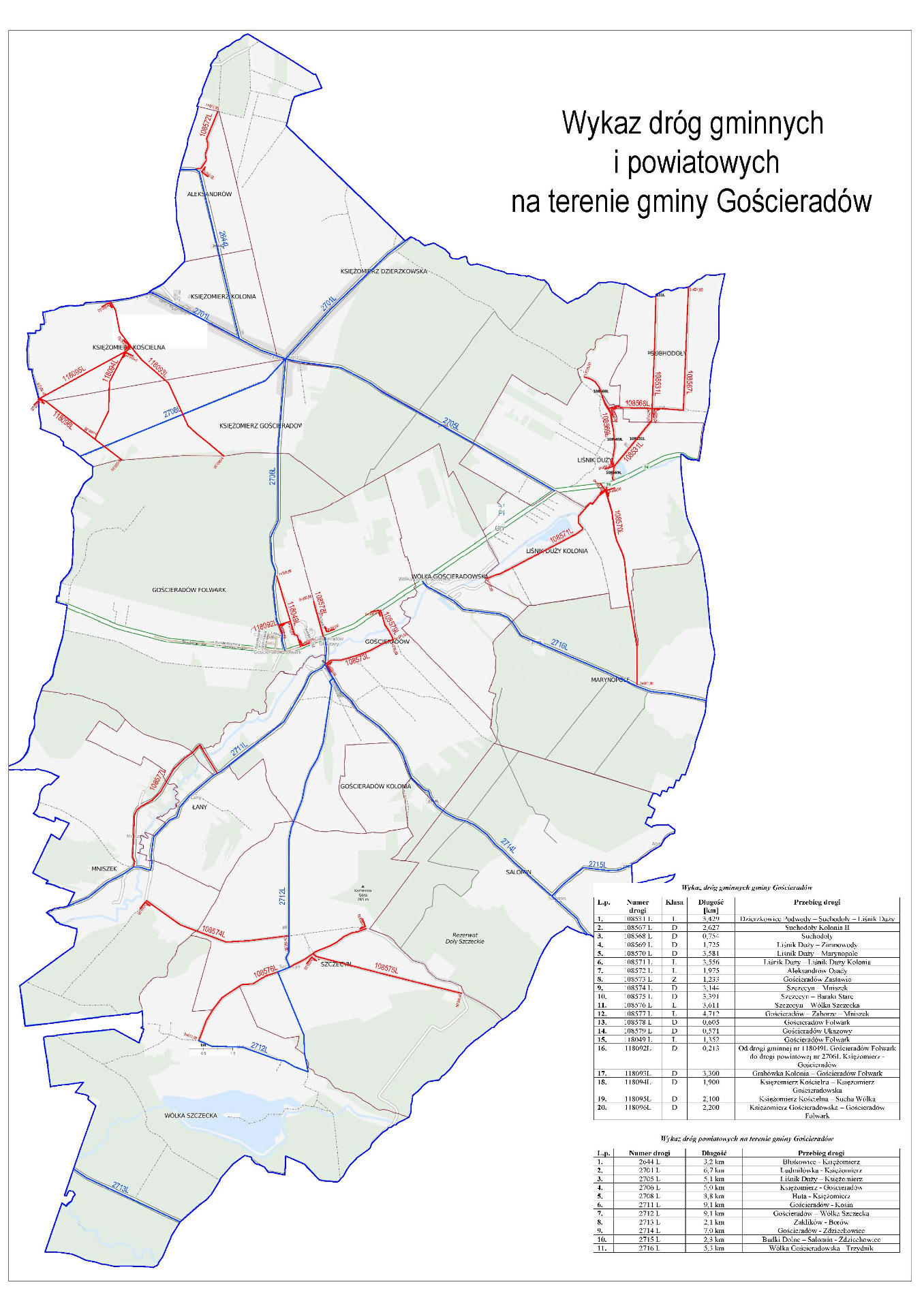 mapa gminy Gościeradów