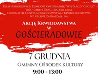 Zdjęcie plakatu dotyczącego akcji krwiodawstwa