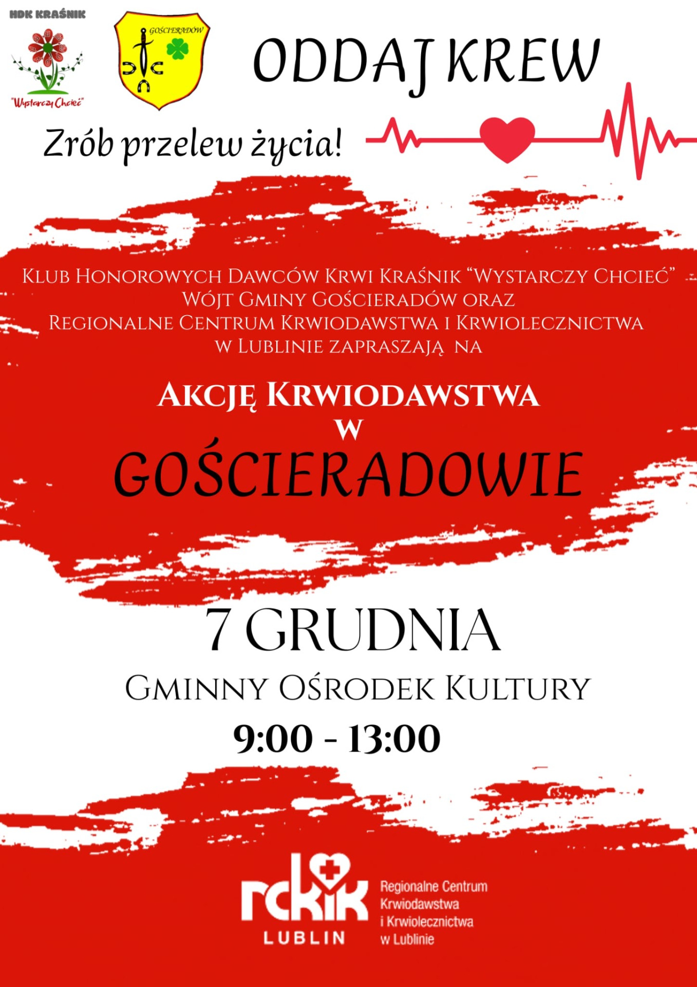 Zdjęcie plakatu dotyczącego akcji krwiodawstwa