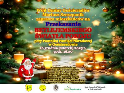 Zdjęcie plakatu ze świecami, choinkami i bombkami