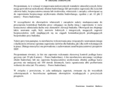 Zdjęcie komunikatu Powiatowego Inspektora Nadzoru Budowlanego w Kraśniku