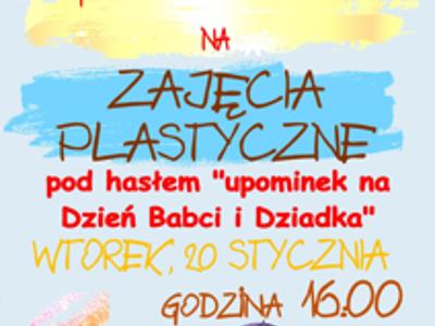 ęcie plakatu dotyczącego zajęć plastycznych w GOK Gościeradów