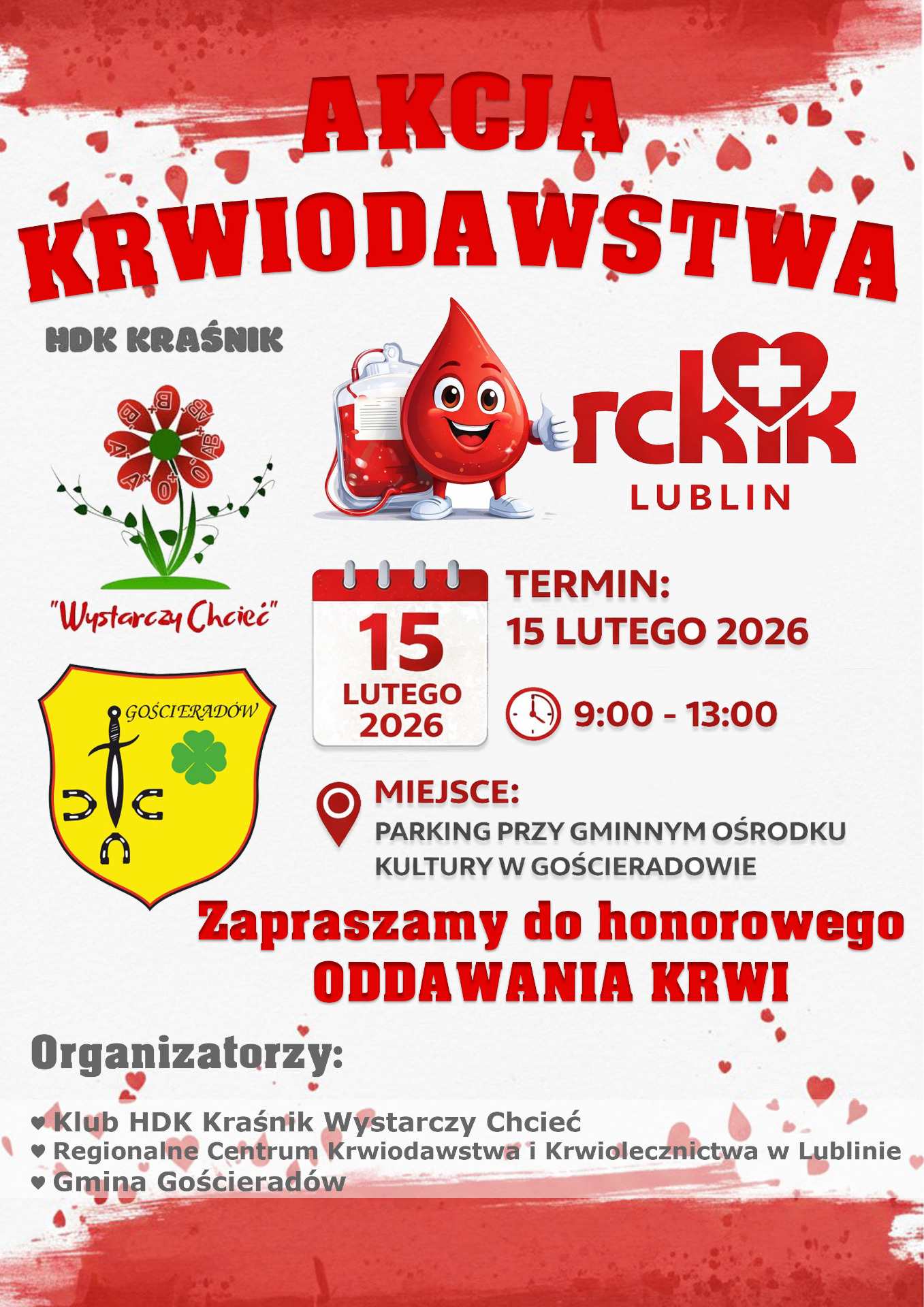 Zdjęcie plakatu akcji krwiodawstwa