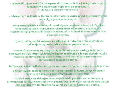 Zasady ochrony hodowli przed wirusem afrykańskiego pomoru świń (ASF)