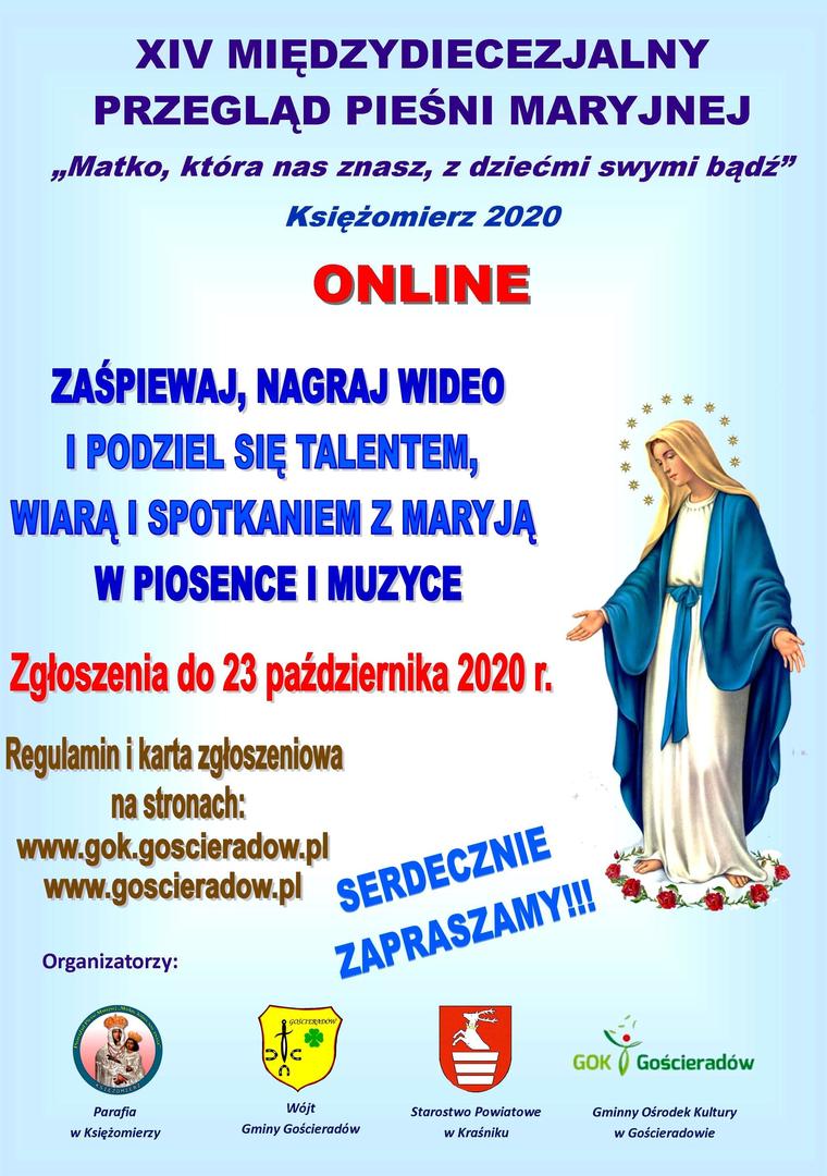 Plakat - XIV MIĘDZYDIECEZJALNY PRZEGLĄD PIEŚNI MARYJNEJ
