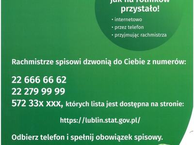 zielony plakat powszechnego spisu rolnego