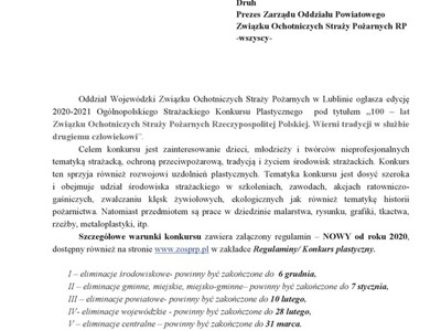 Informacja o konkursie plastycznym