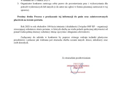 Informacja o konkursie plastycznym cd.