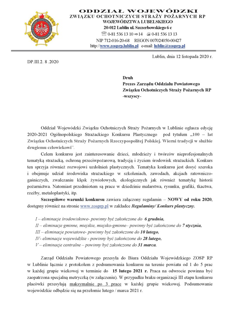 Informacja o konkursie plastycznym