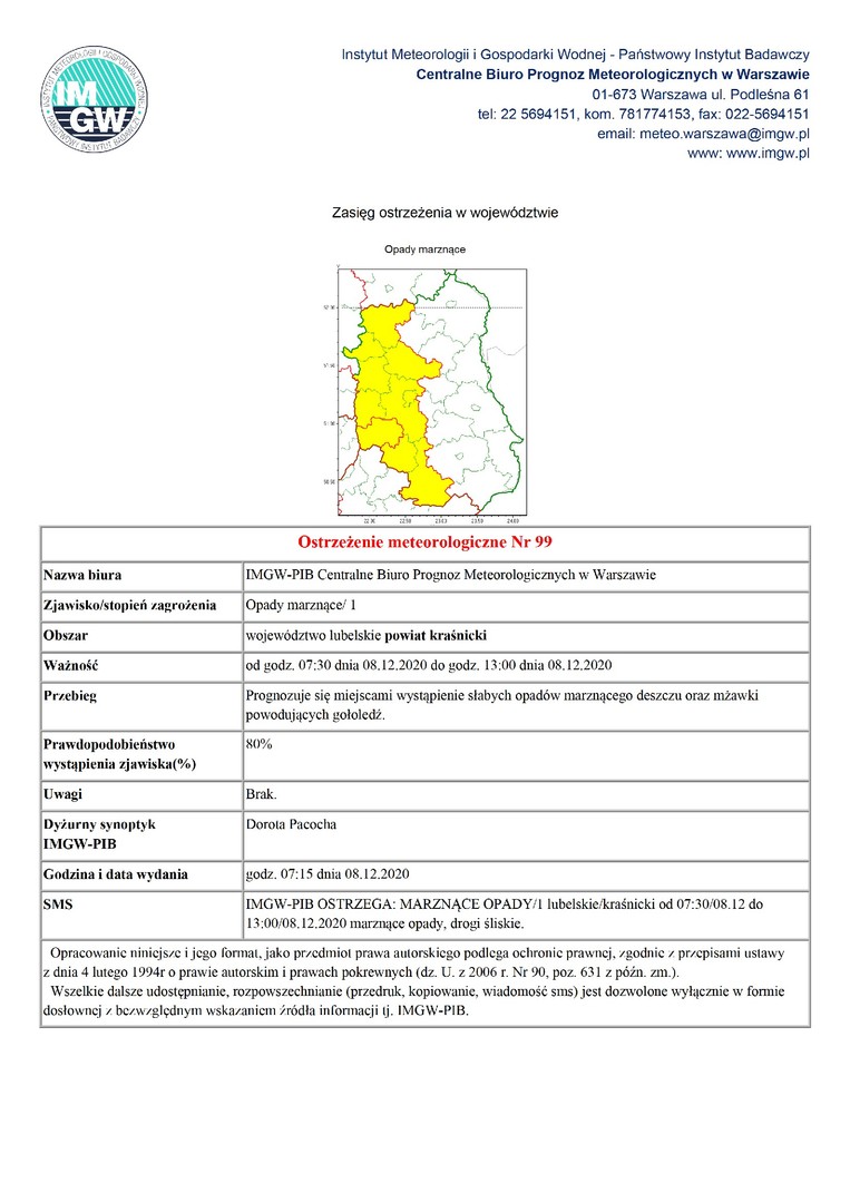 Ostrzeżenie meteorologiczne