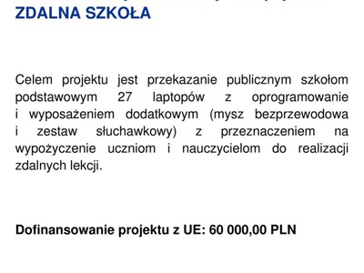 Plakat projektu Zdalna szkoła